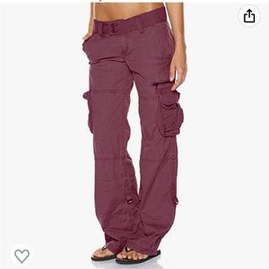 Women's Tactical Active Loose Multi-Pockets Cargo Pants Casual Trouser